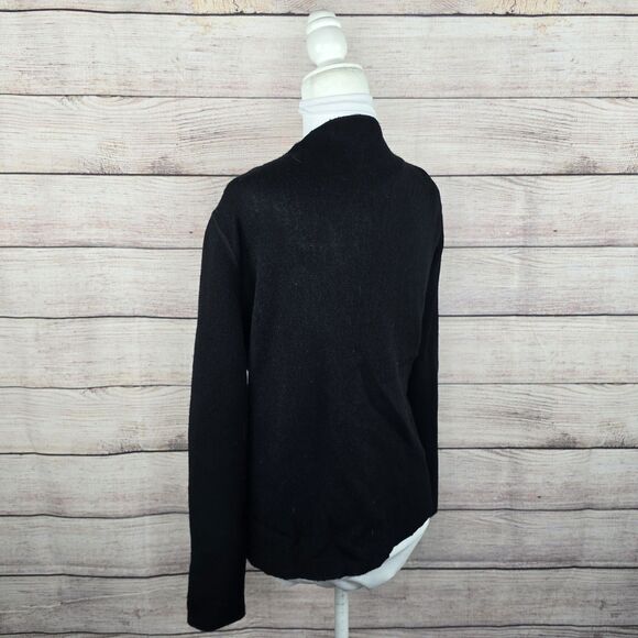 Beyond Threads Black Knit Cardigan Alpaca Wool Blend Sweater Medium - Picture 3 of 8
